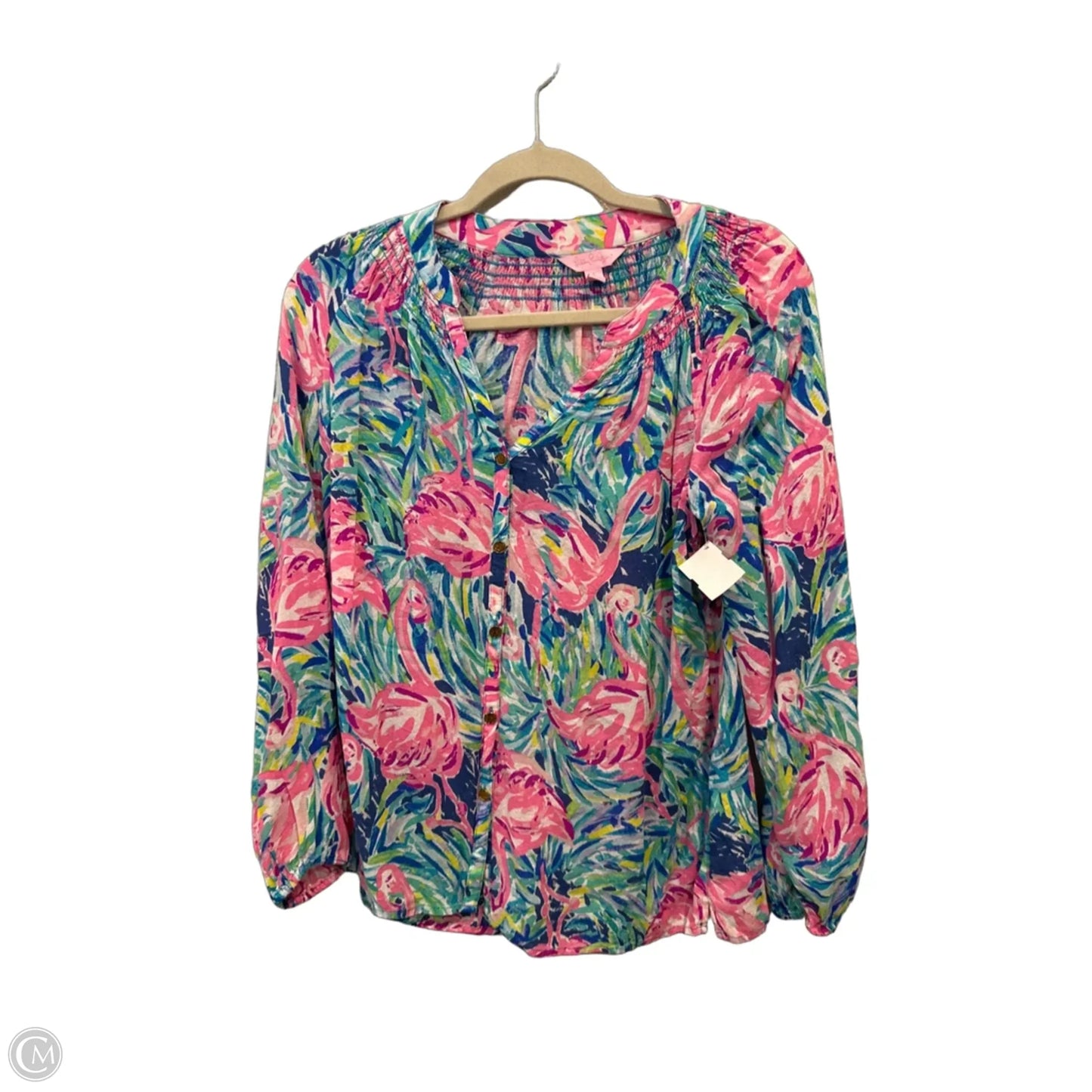 Top Long Sleeve Designer By Lilly Pulitzer In Tropical Print, Size: S