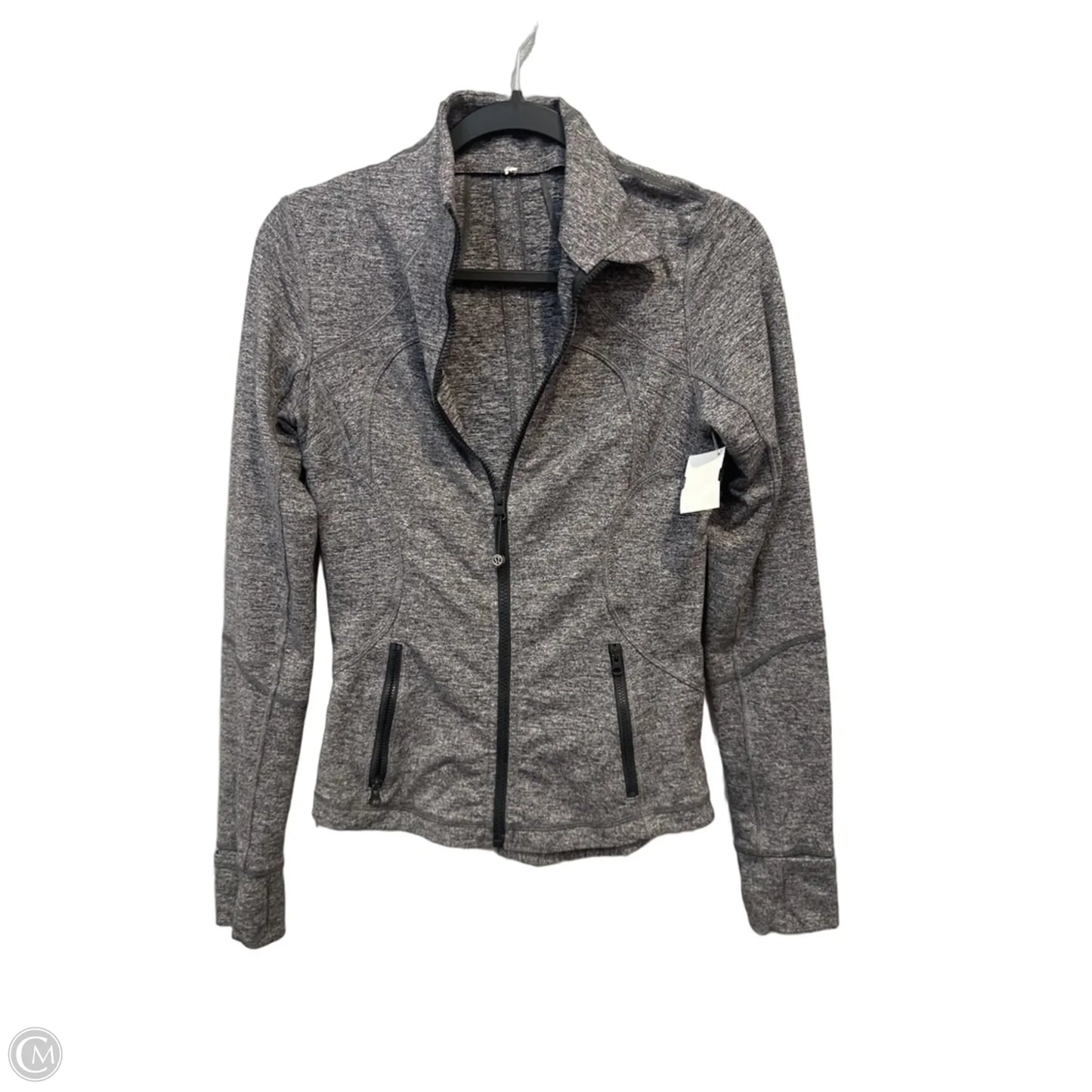 Athletic Jacket By Lululemon In Grey, Size: Xs