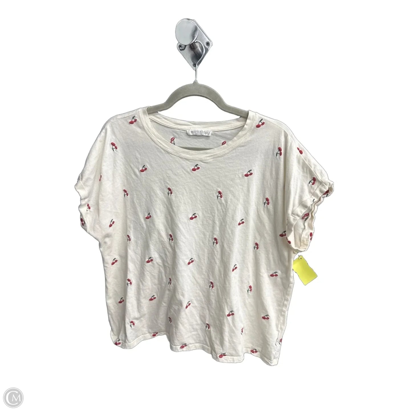 Top Short Sleeve By Workshop In Cream, Size: Xl