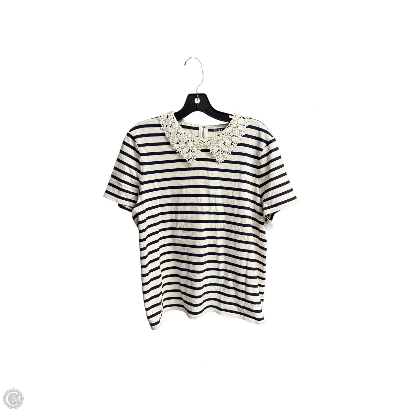 Top Short Sleeve Designer By Kate Spade In Striped Pattern, Size: Xl