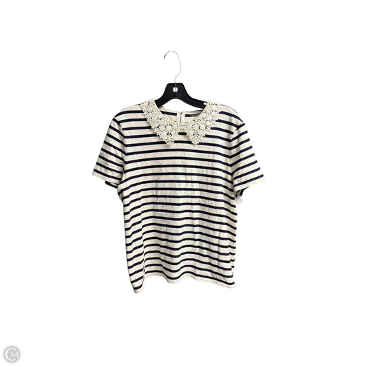 Top Short Sleeve Designer By Kate Spade In Striped Pattern, Size: Xl