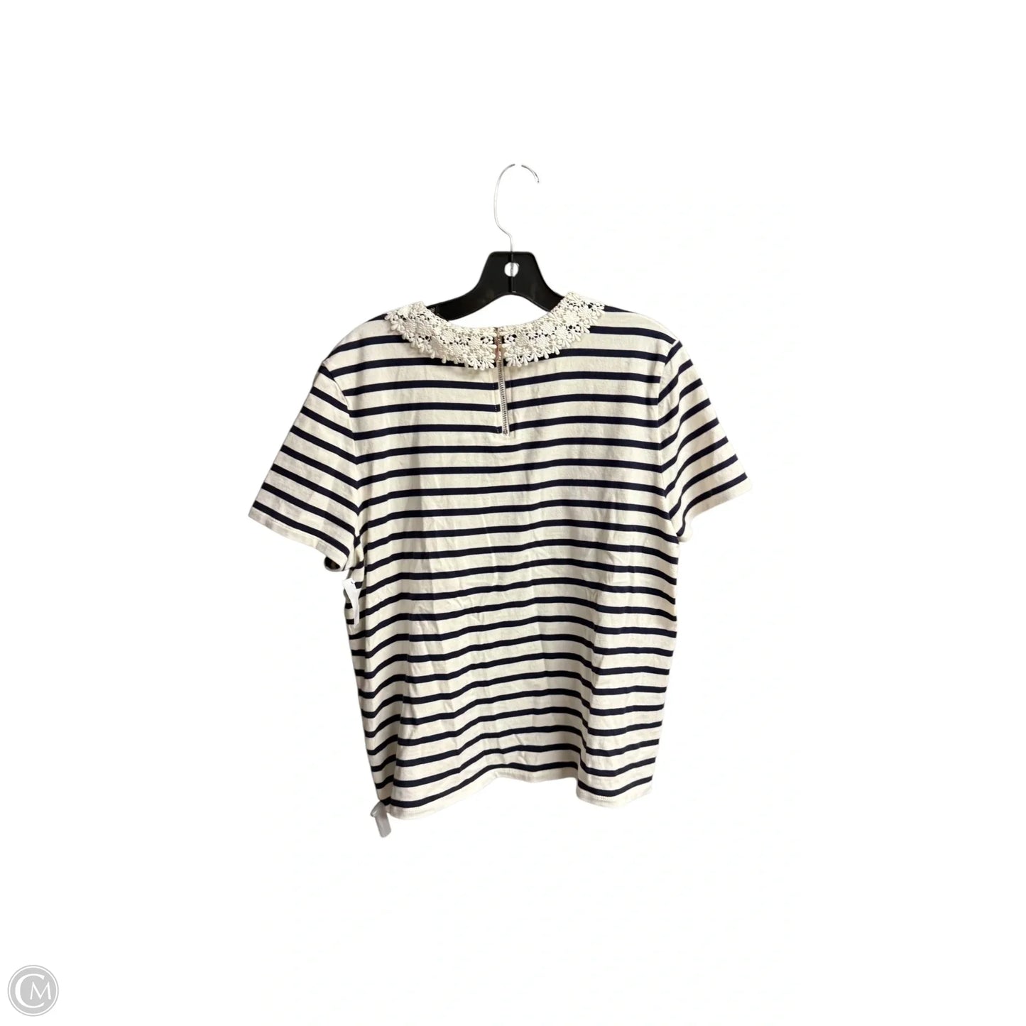 Top Short Sleeve Designer By Kate Spade In Striped Pattern, Size: Xl