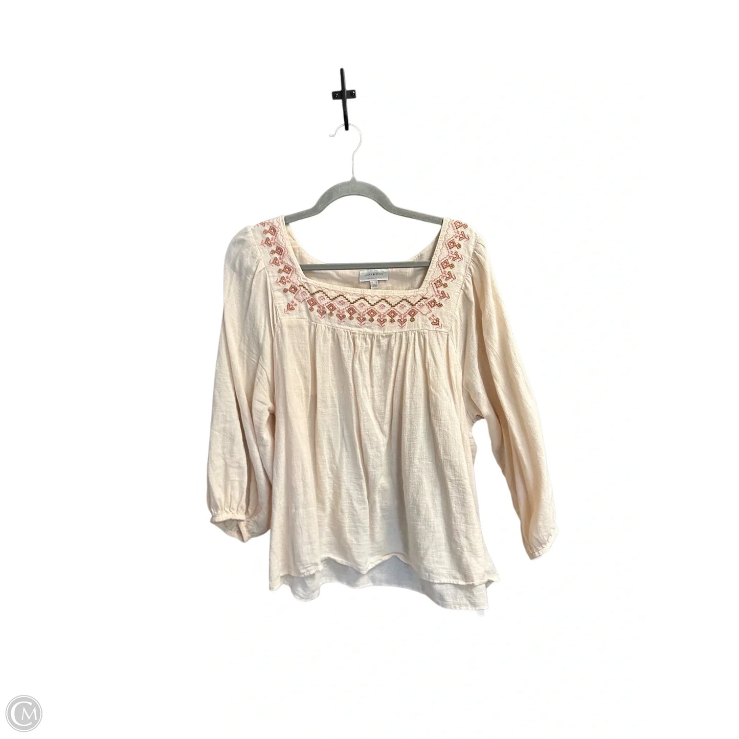 Tunic 3/4 Sleeve By Lucky Brand In Beige, Size: Xl