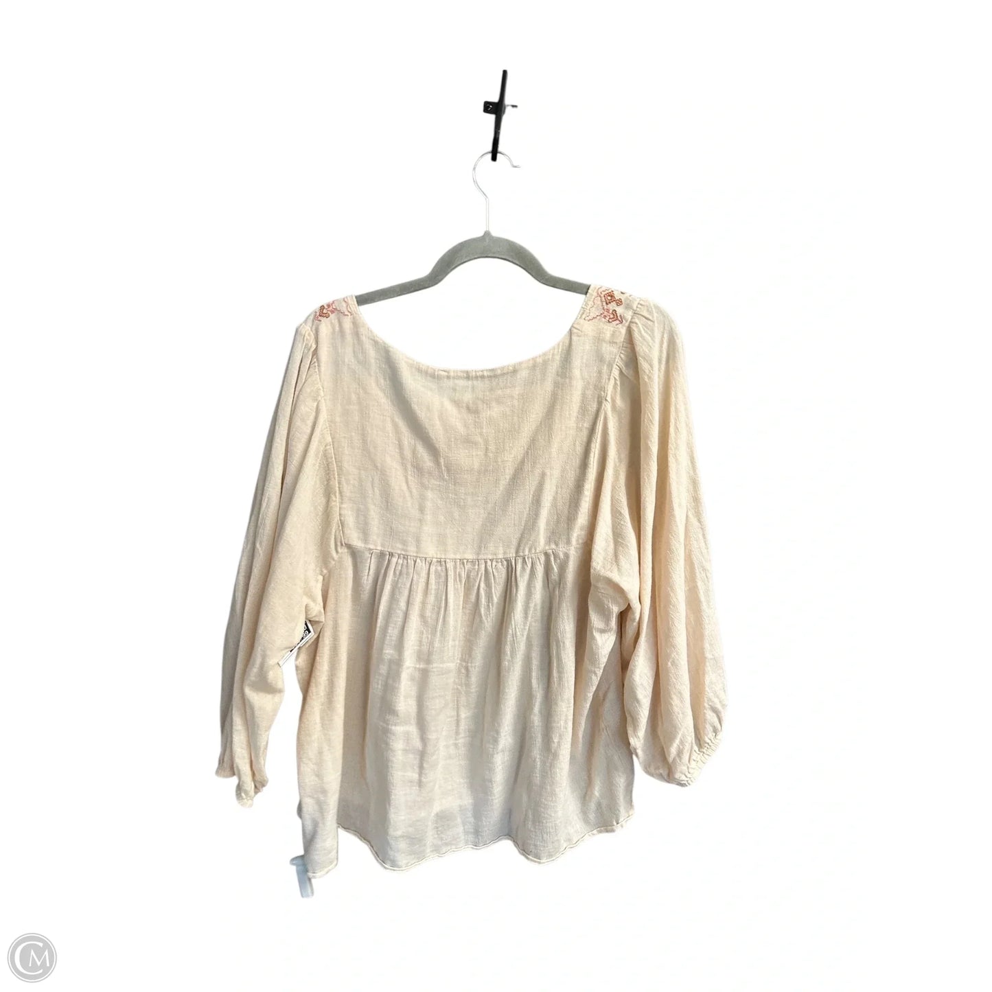 Tunic 3/4 Sleeve By Lucky Brand In Beige, Size: Xl