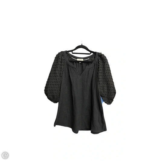 Blouse Short Sleeve By Umgee In Black, Size: S