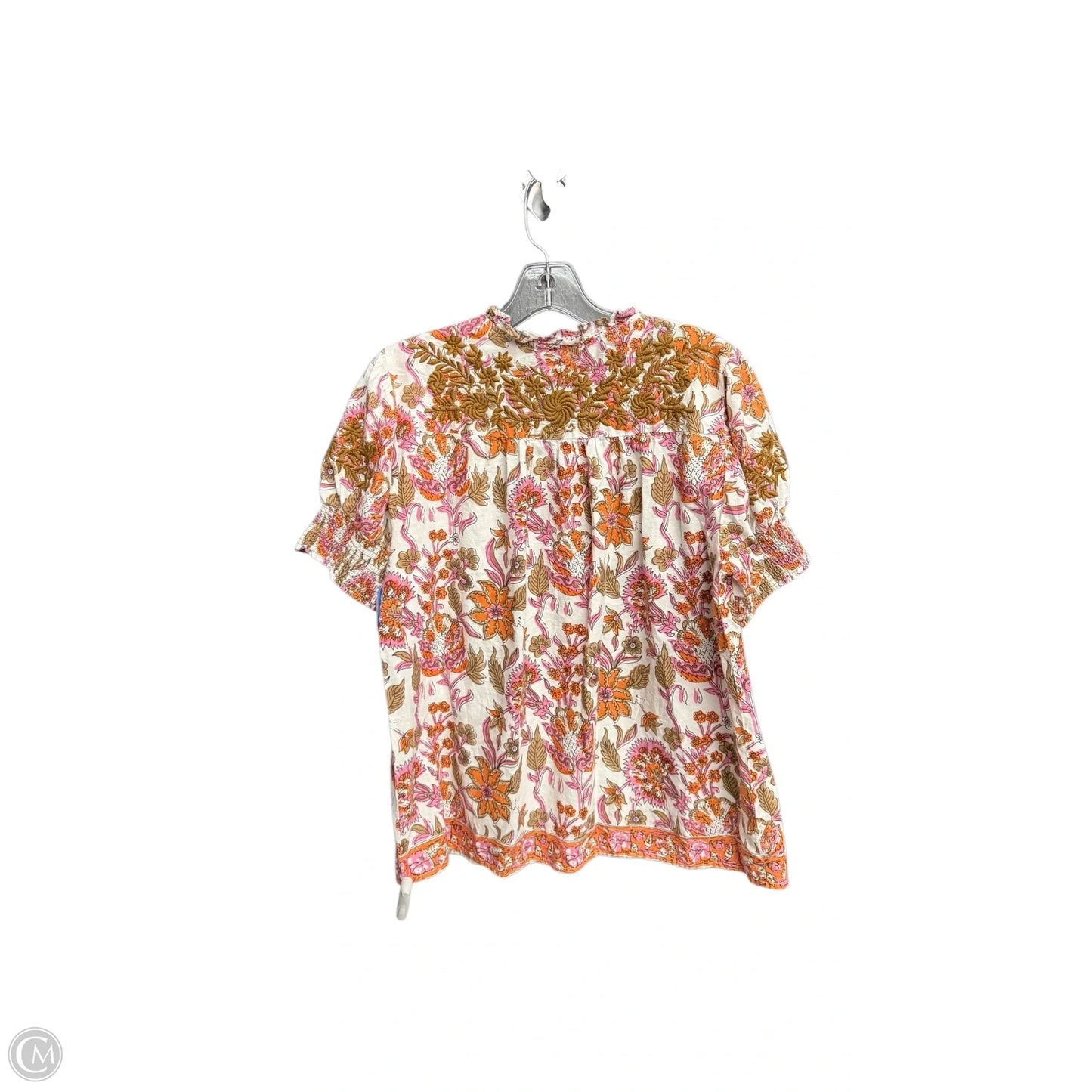 Blouse Short Sleeve By Clothes Mentor In Floral Print, Size: M