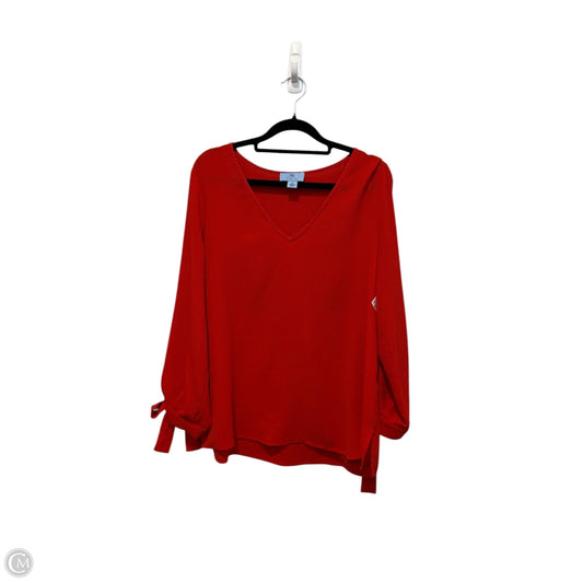 Blouse Long Sleeve By Cece In Red, Size: M