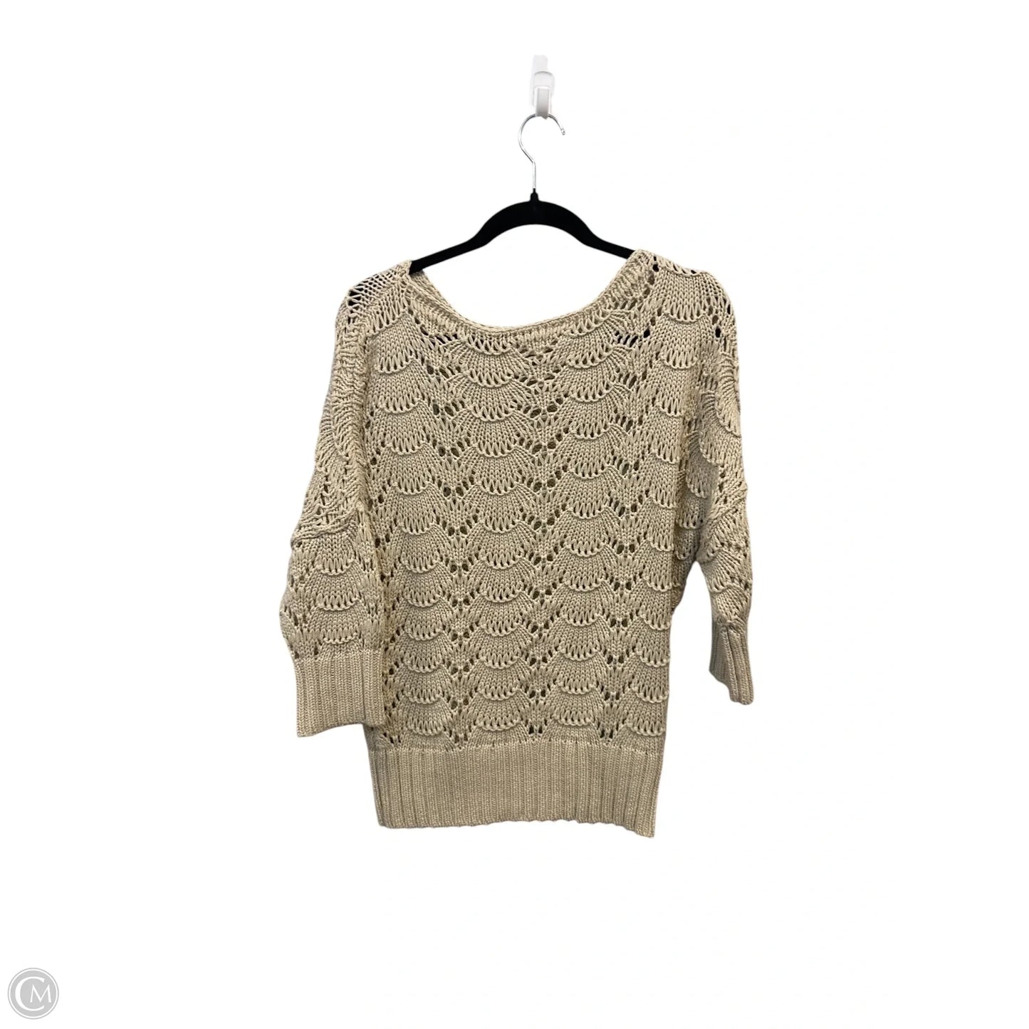 Top 3/4 Sleeve By Loft In Tan, Size: L