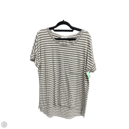 Top Short Sleeve By Umgee In Striped Pattern, Size: M