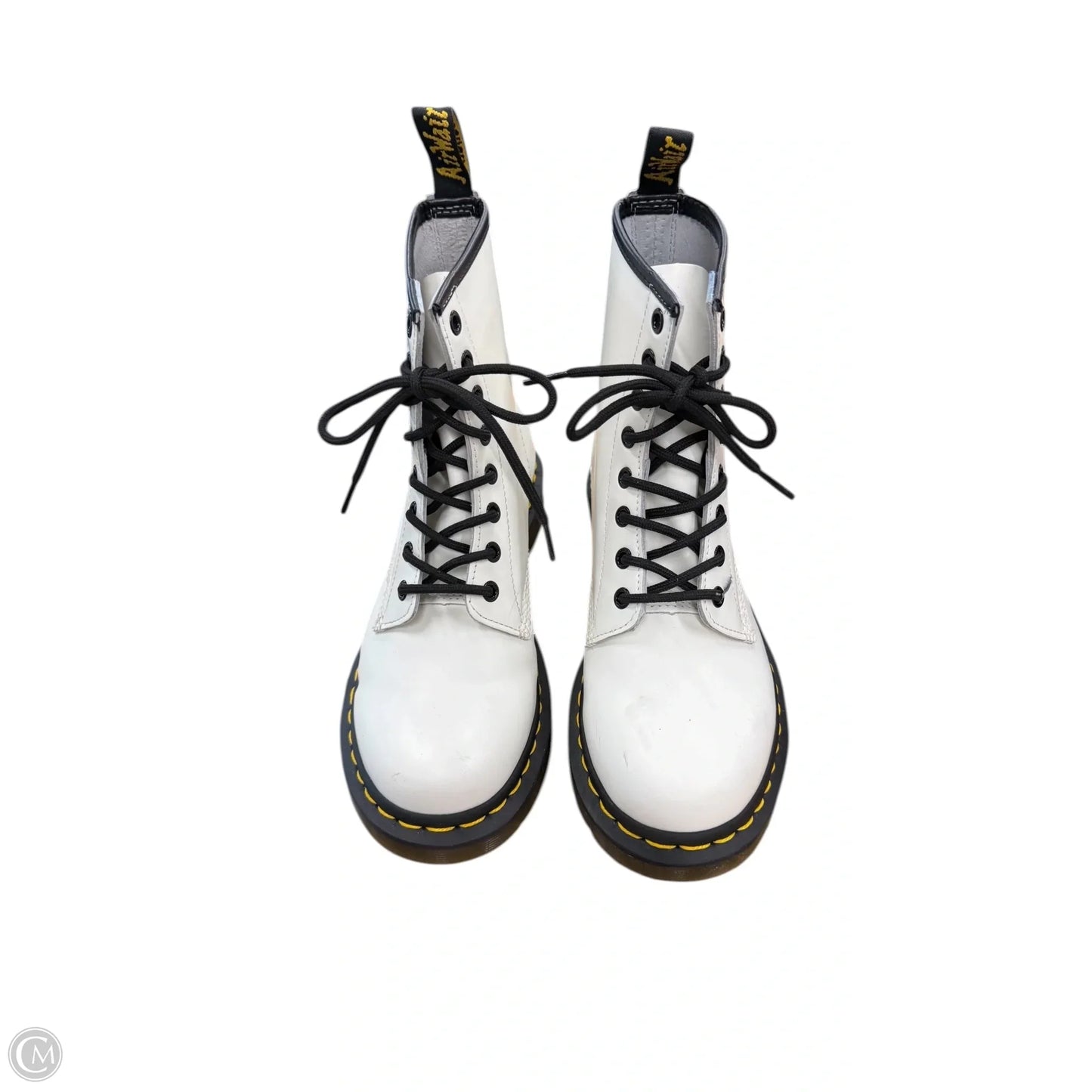 Boots Ankle Flats By Dr Martens In Black & White, Size: 8