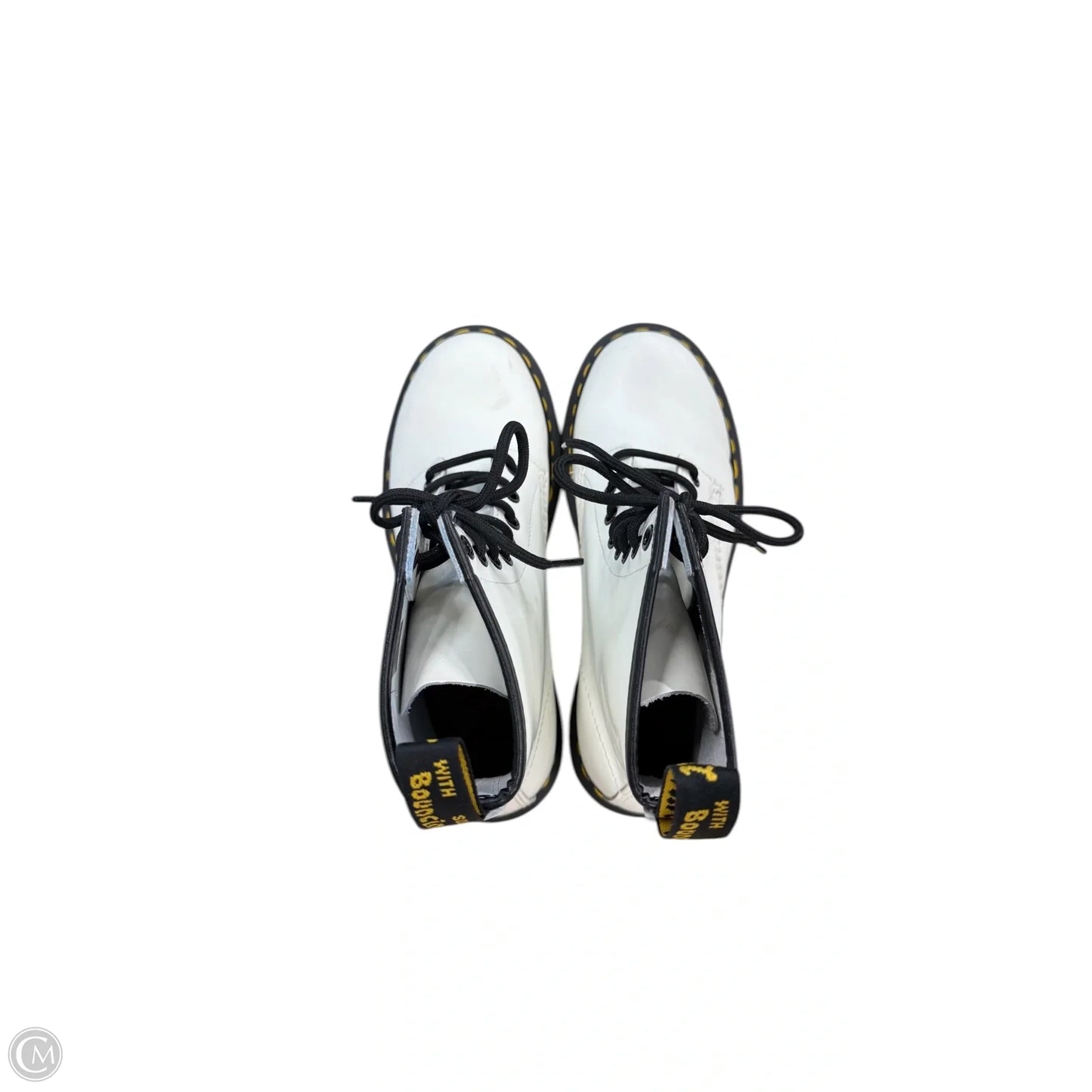 Boots Ankle Flats By Dr Martens In Black & White, Size: 8