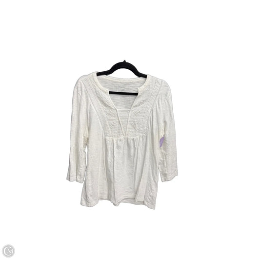 Top 3/4 Sleeve By Chicos In White, Size: S