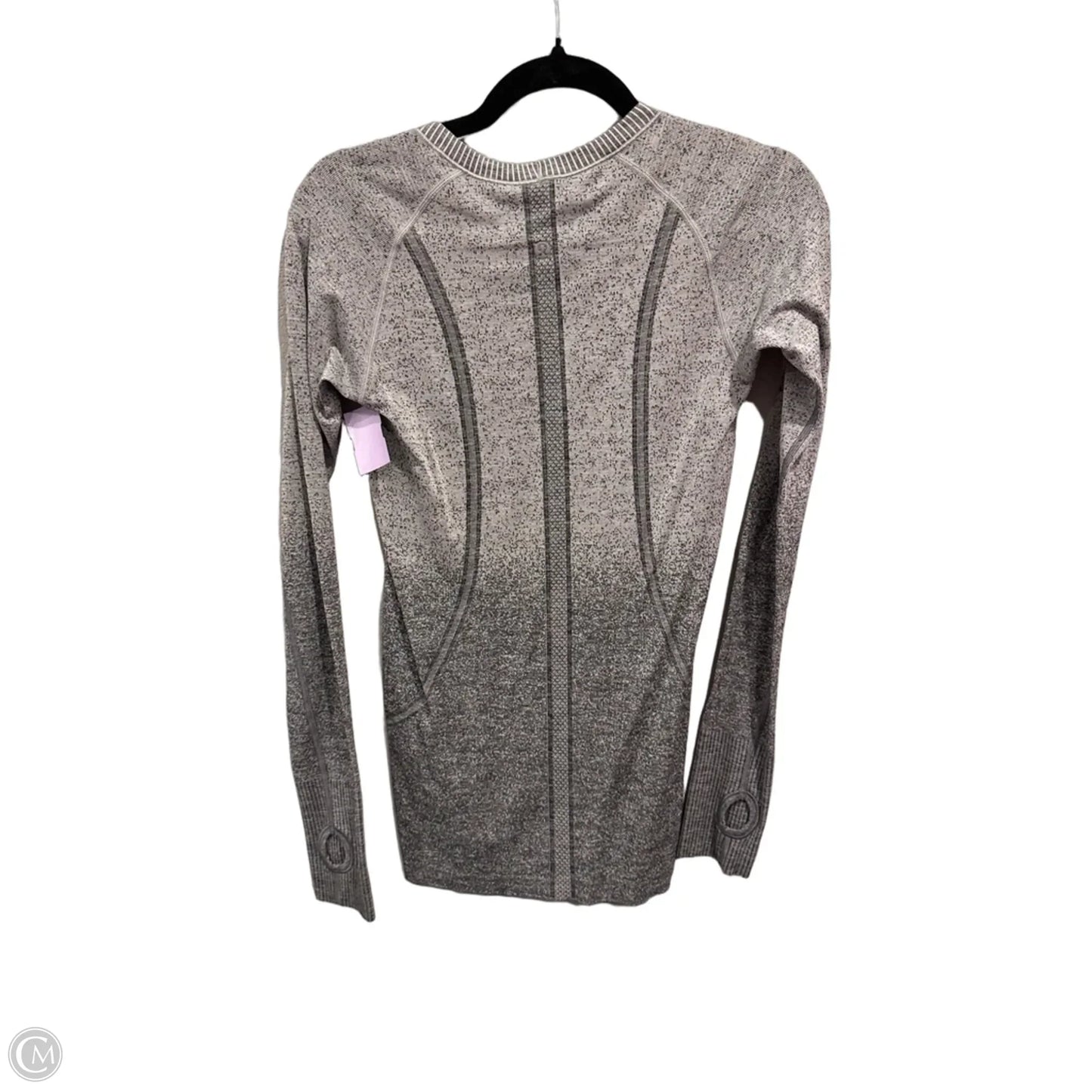 Athletic Top Long Sleeve Crewneck By Lululemon In Grey & White, Size: S