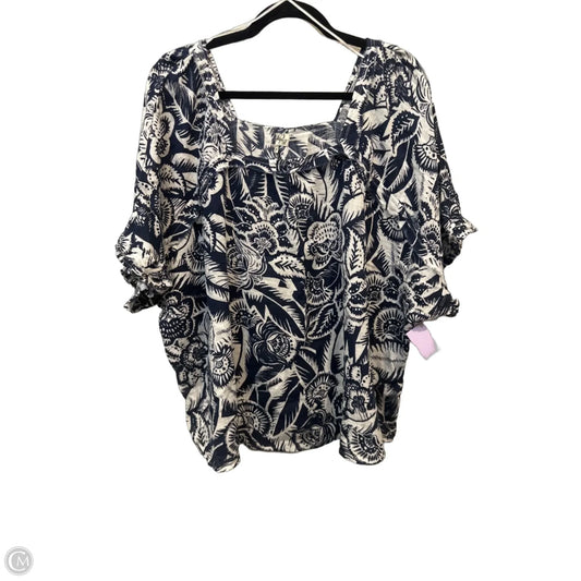 Top Short Sleeve By Clothes Mentor In Floral Print, Size: 3x