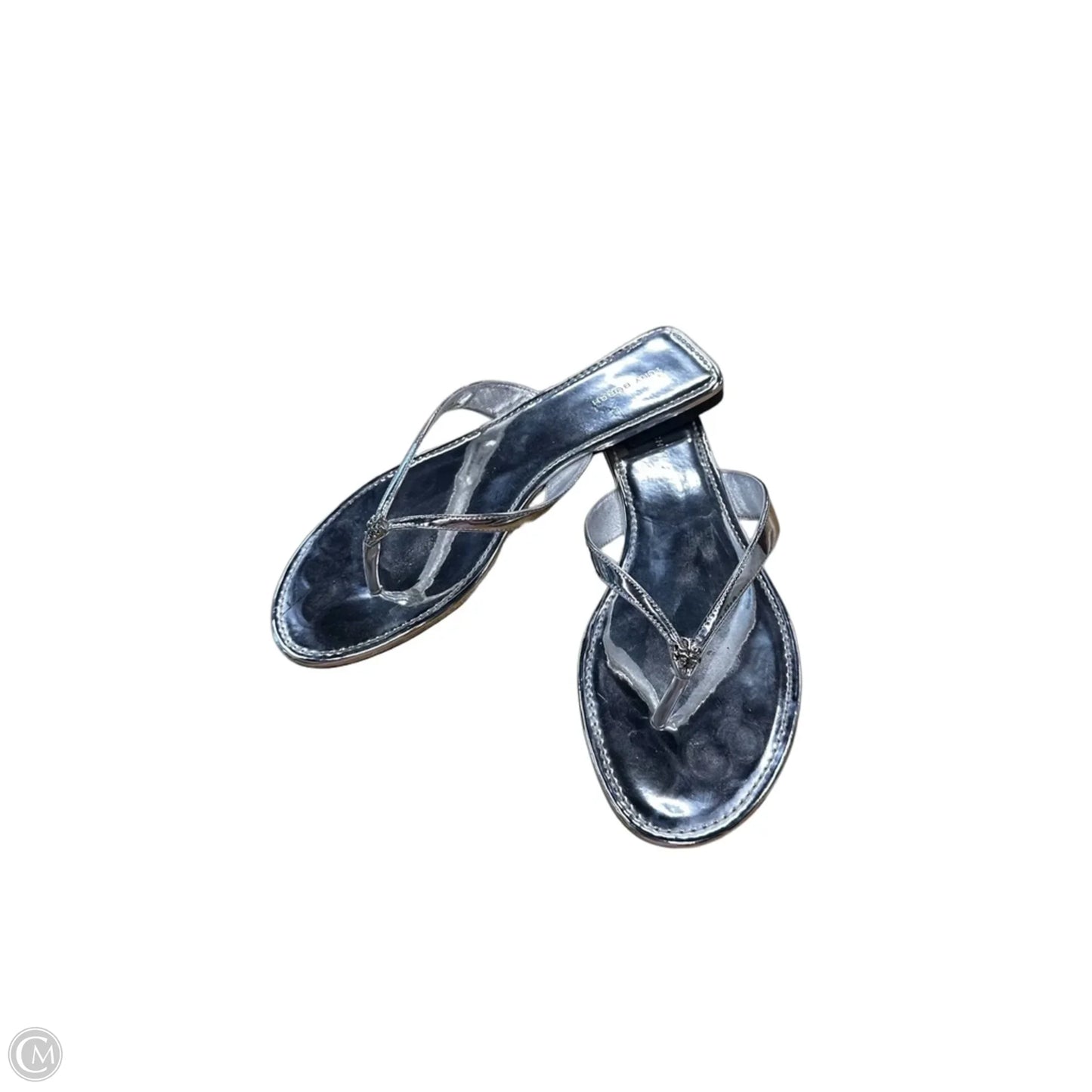 Sandals Designer By Tory Burch In Silver, Size: 9.5