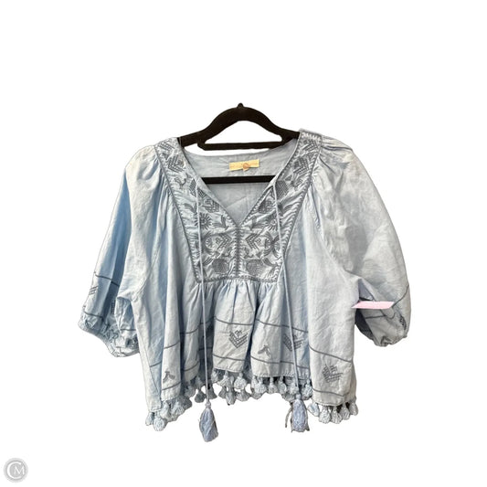 Blouse Short Sleeve By Clothes Mentor In Blue, Size: S