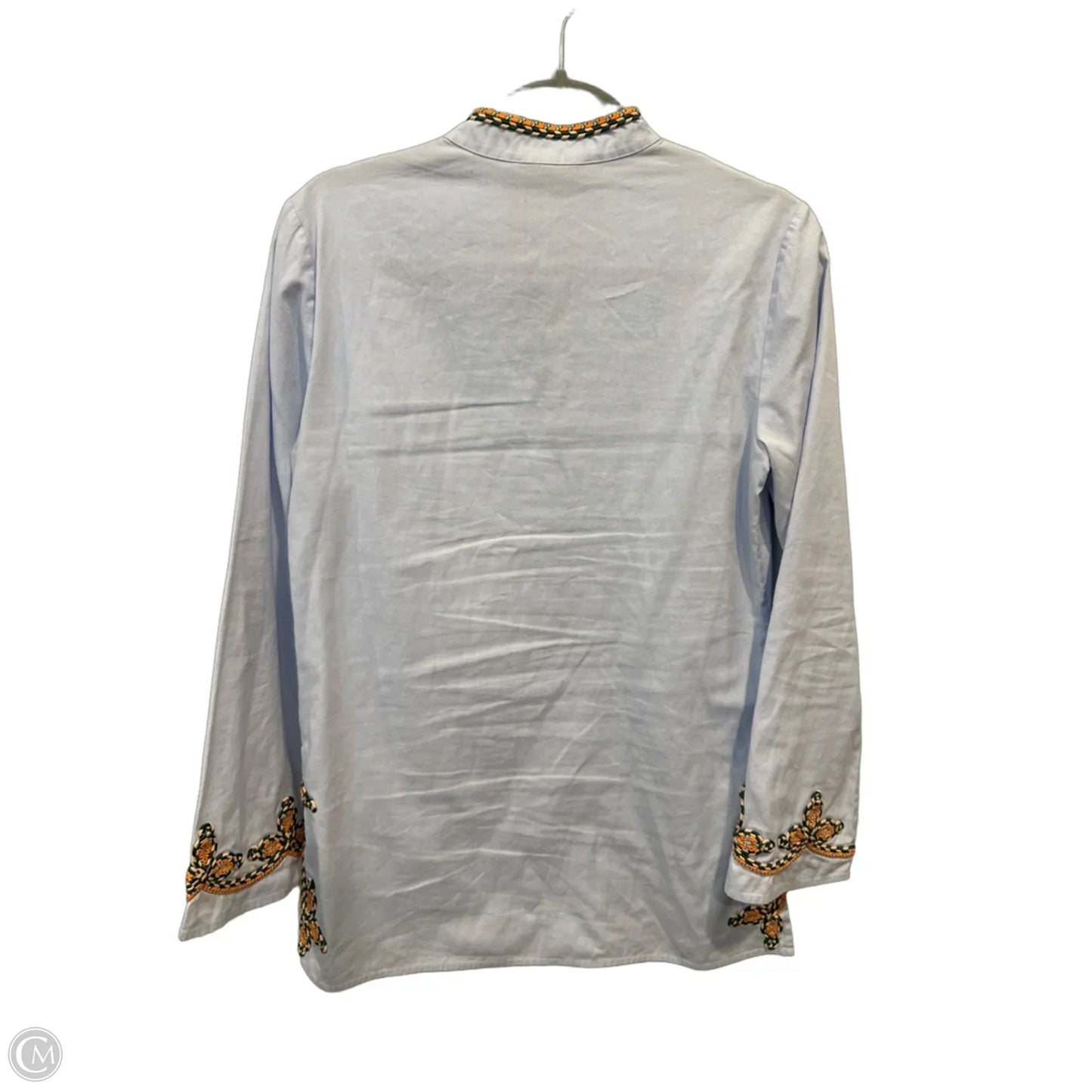 Top Long Sleeve Designer By Tory Burch In Blue, Size: S