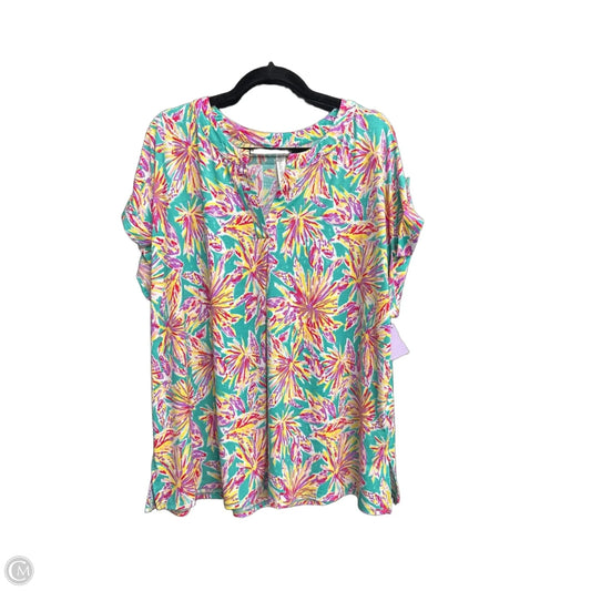 Top Short Sleeve By Dear Scarlett In Multi-colored, Size: 2x