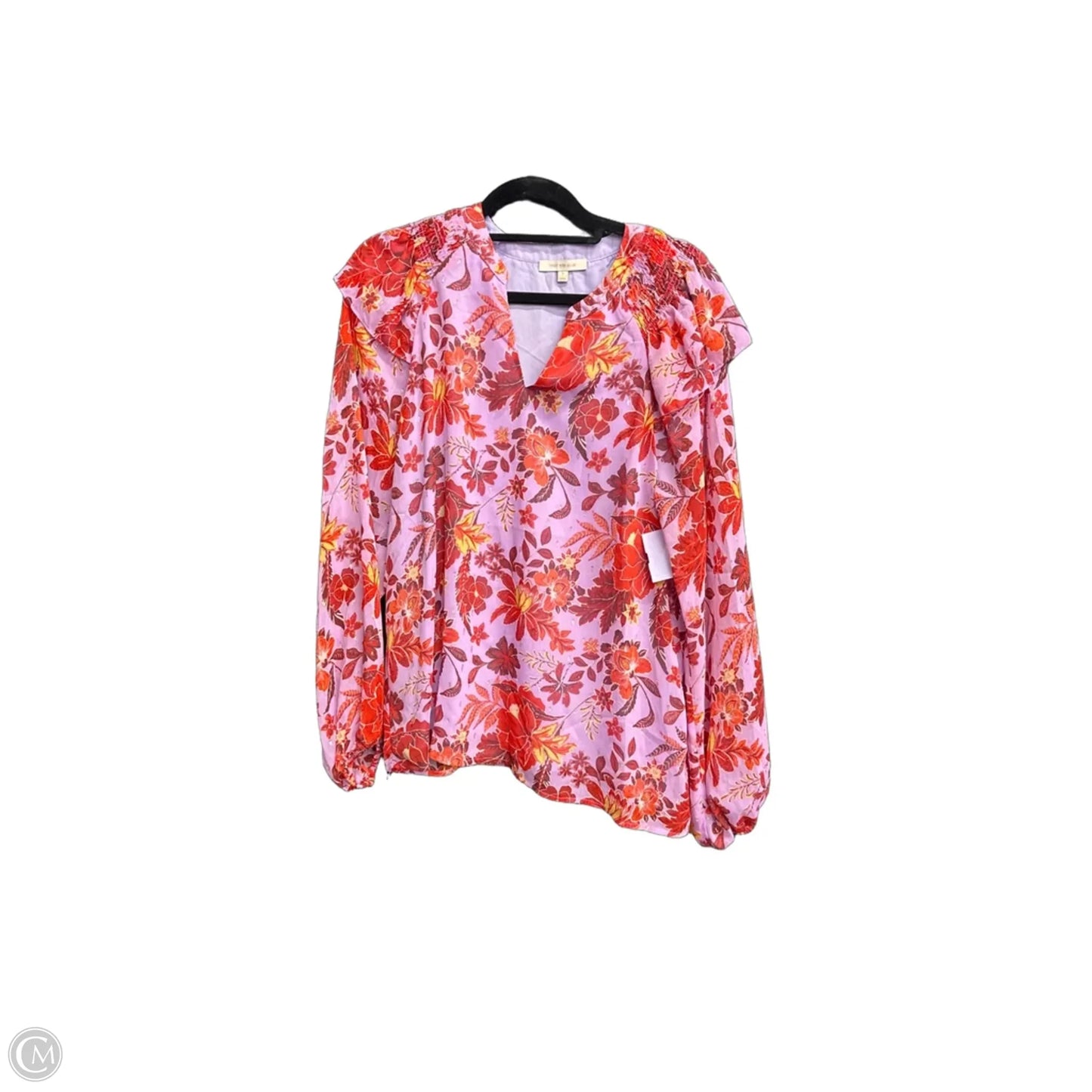 Blouse Long Sleeve By Skies Are Blue In Floral Print, Size: S