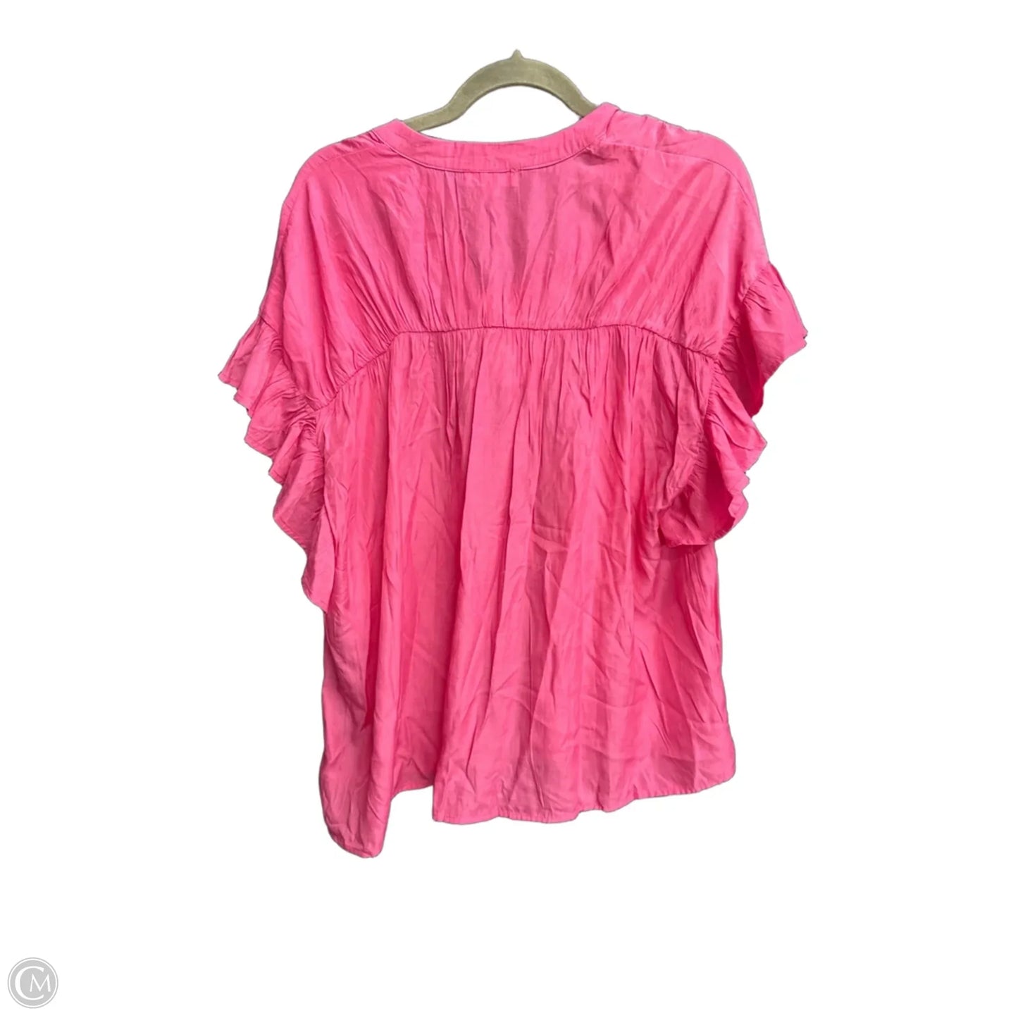 Blouse Short Sleeve By Entro In Pink, Size: S