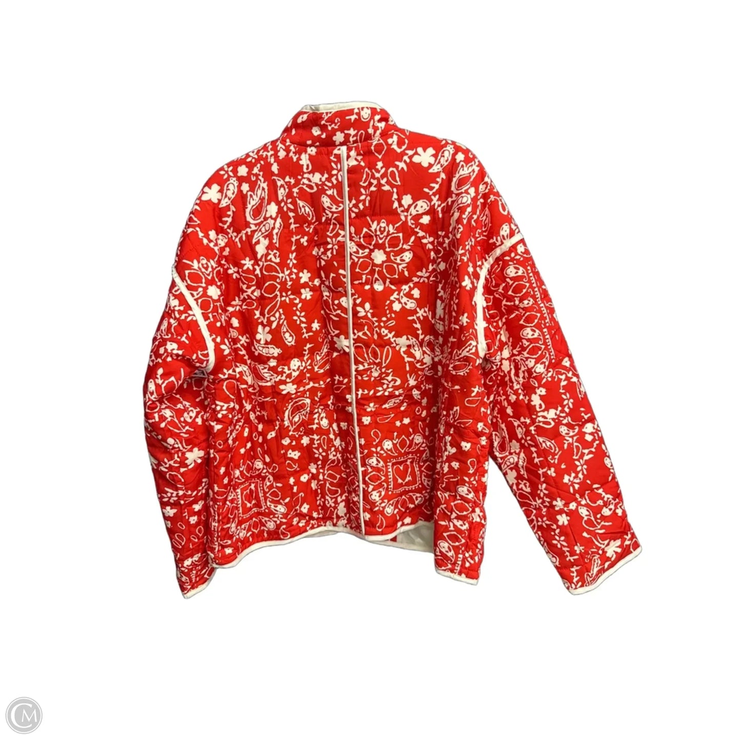 Jacket Puffer & Quilted By Clothes Mentor In Red & White, Size: L