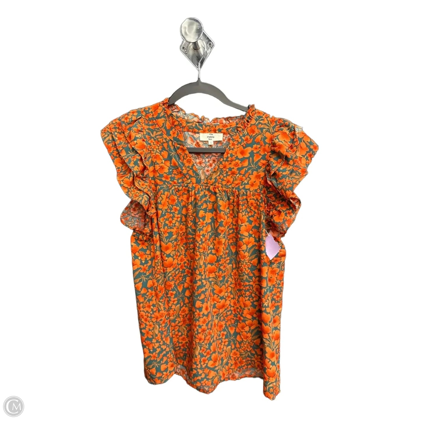 Blouse Short Sleeve By Entro In Floral Print, Size: S