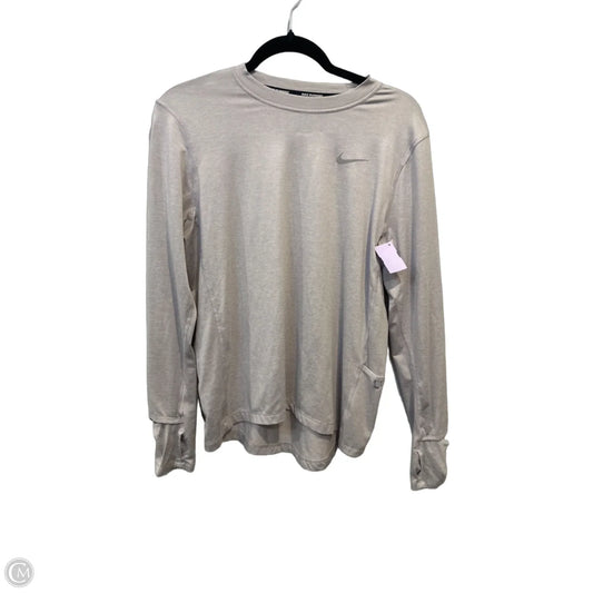 Athletic Top Long Sleeve Crewneck By Nike Apparel In Grey, Size: M