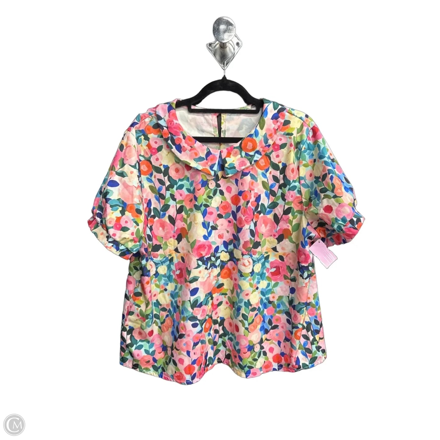 Blouse Short Sleeve By Clothes Mentor In Floral Print, Size: L