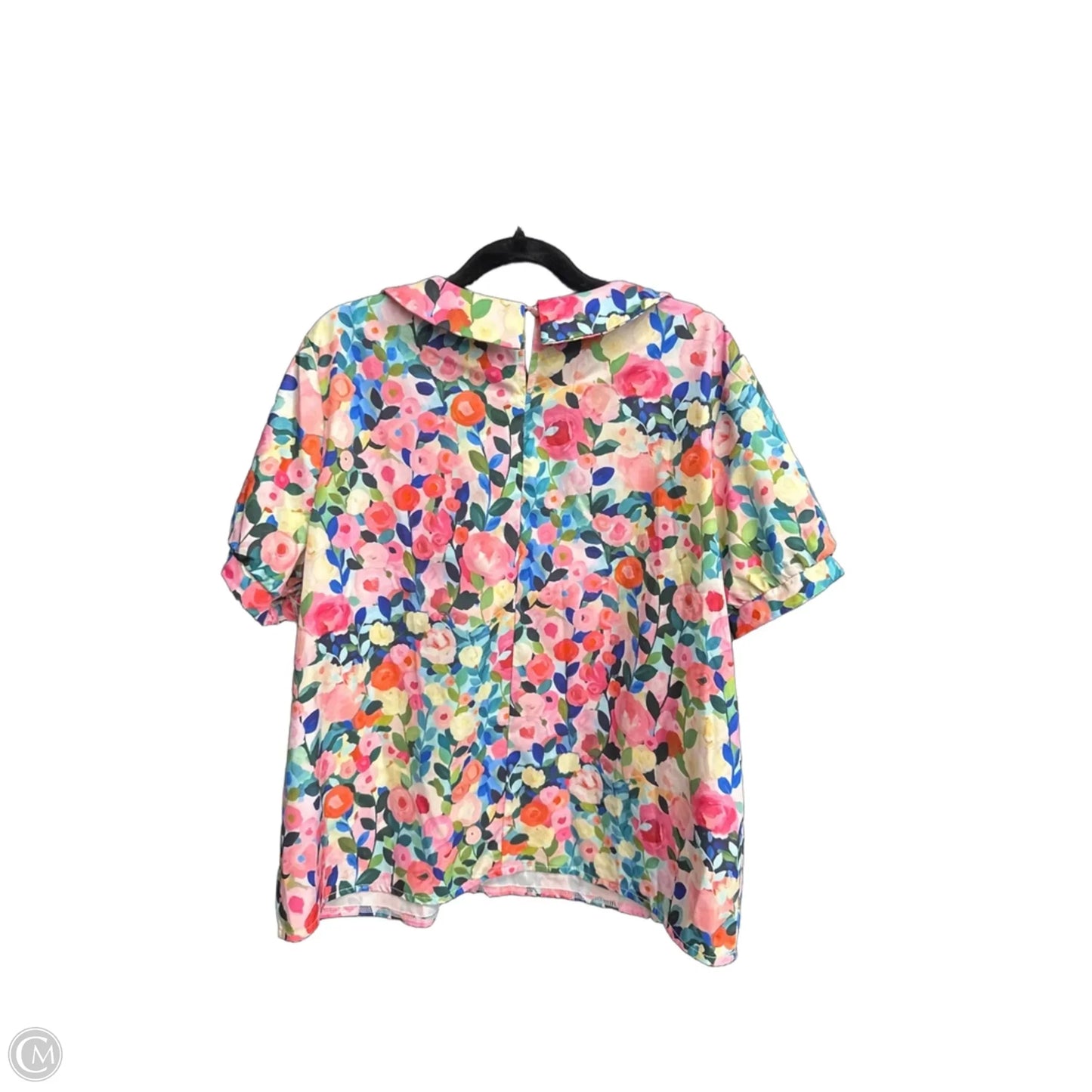 Blouse Short Sleeve By Clothes Mentor In Floral Print, Size: L
