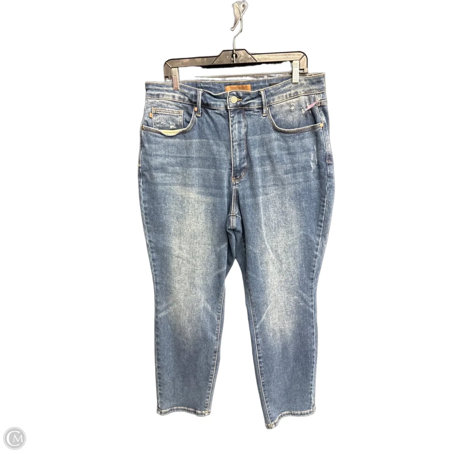 Jeans Straight By Judy Blue In Blue Denim, Size: 18