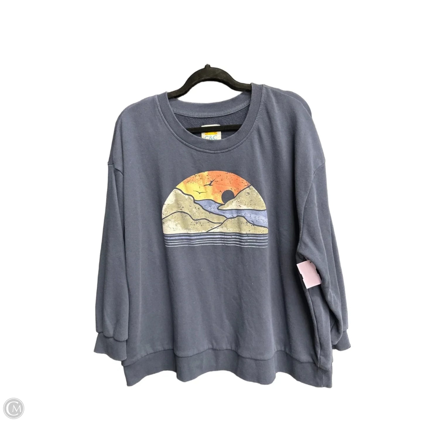 Sweatshirt Crewneck By C And C In Navy, Size: 2x