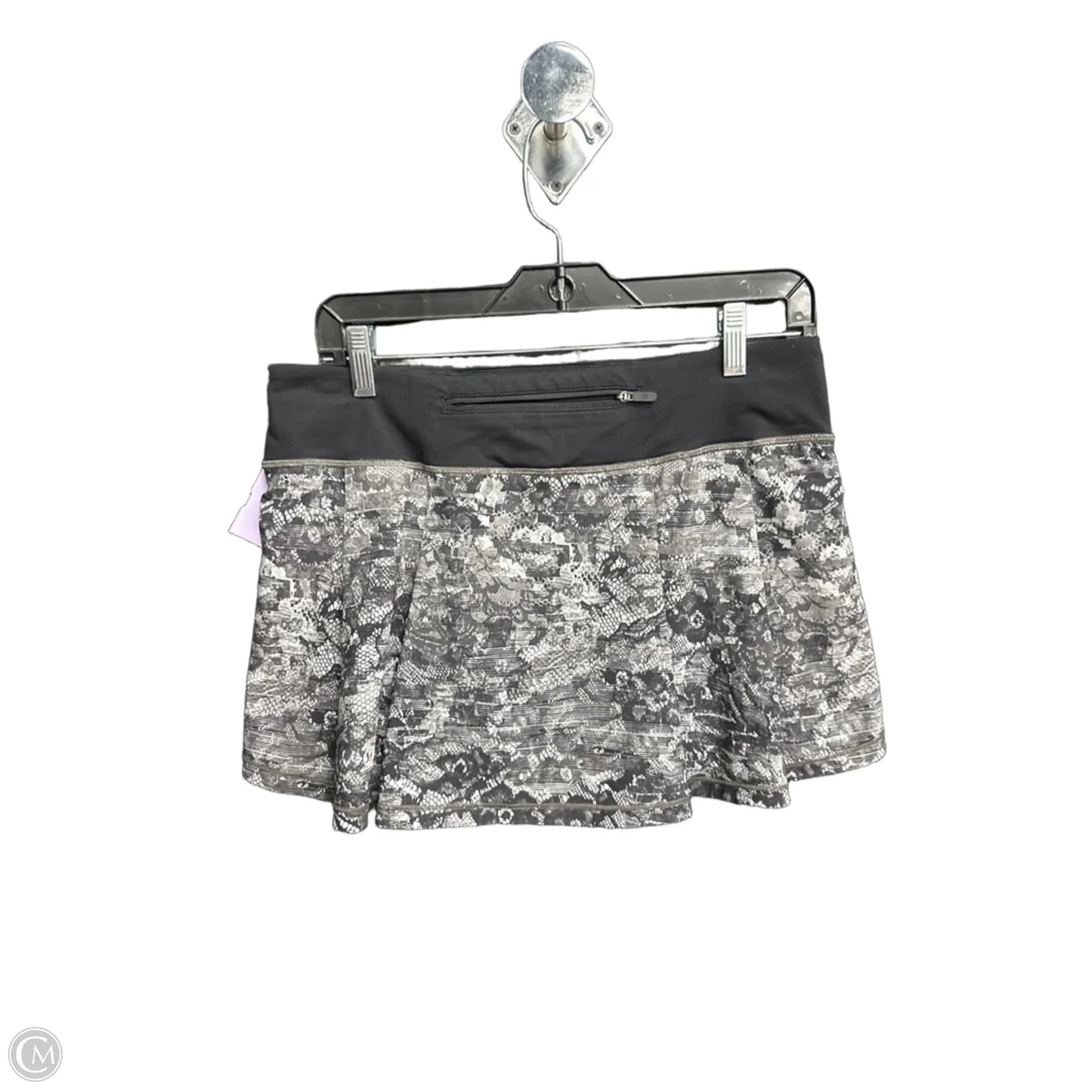 Athletic Skirt By Lululemon In Black & Grey, Size: M