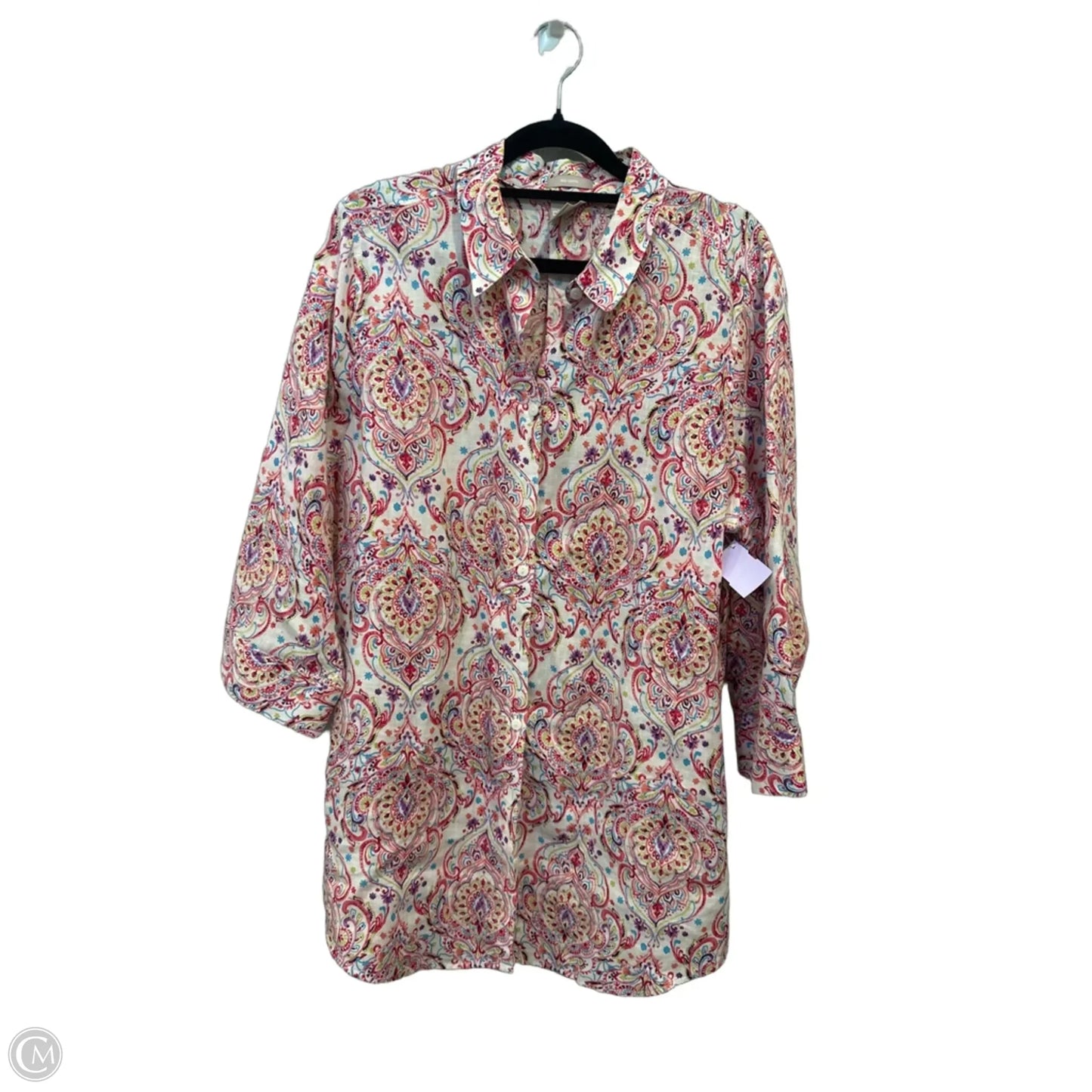 Top Short Sleeve By Chicos In Paisley Print, Size: M