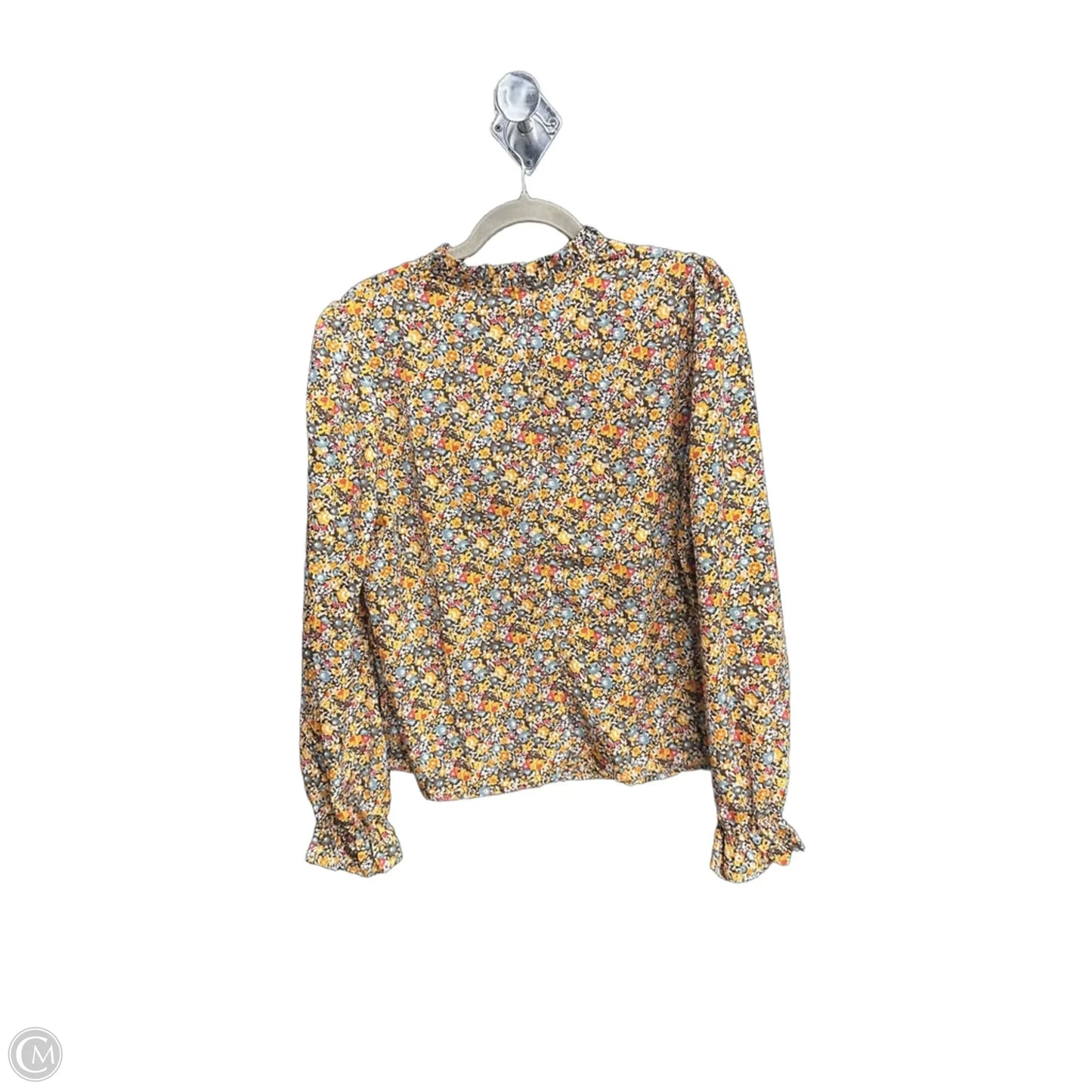 Top Long Sleeve By Shein In Floral Print, Size: L