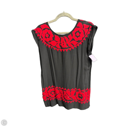 Tunic Sleeveless By Clothes Mentor In Black & Red, Size: M