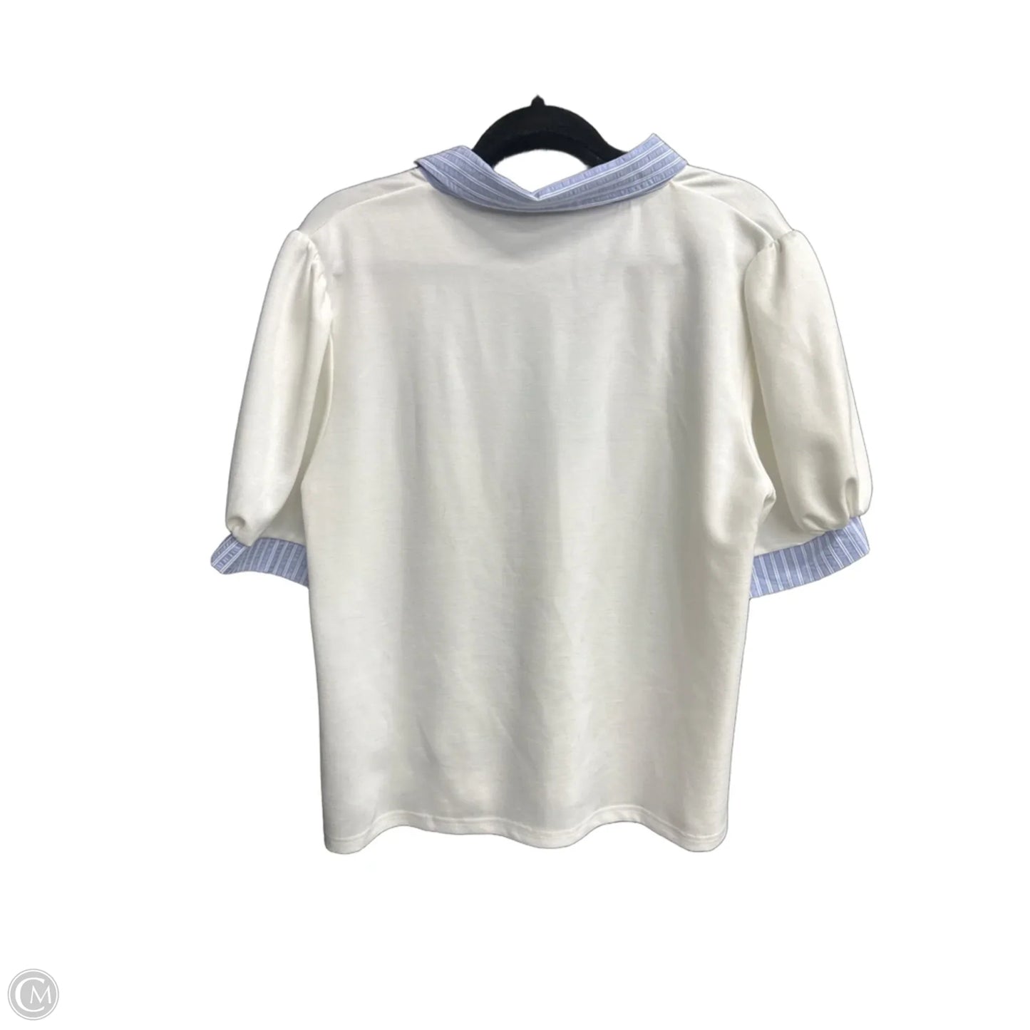 Top Short Sleeve By She + Sky In Blue & White, Size: L