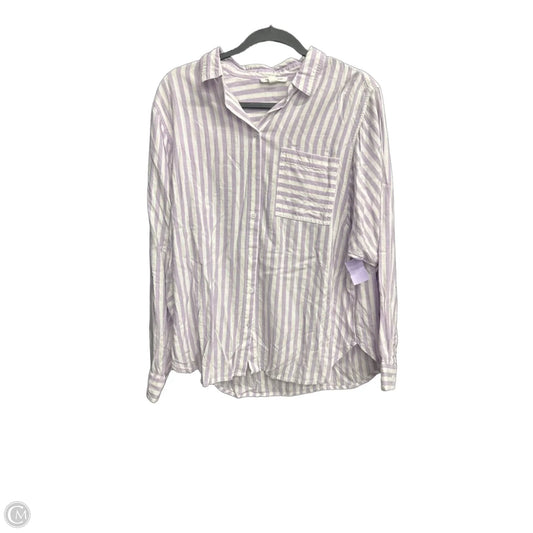Top Long Sleeve By Beachlunchlounge In Striped Pattern, Size: L