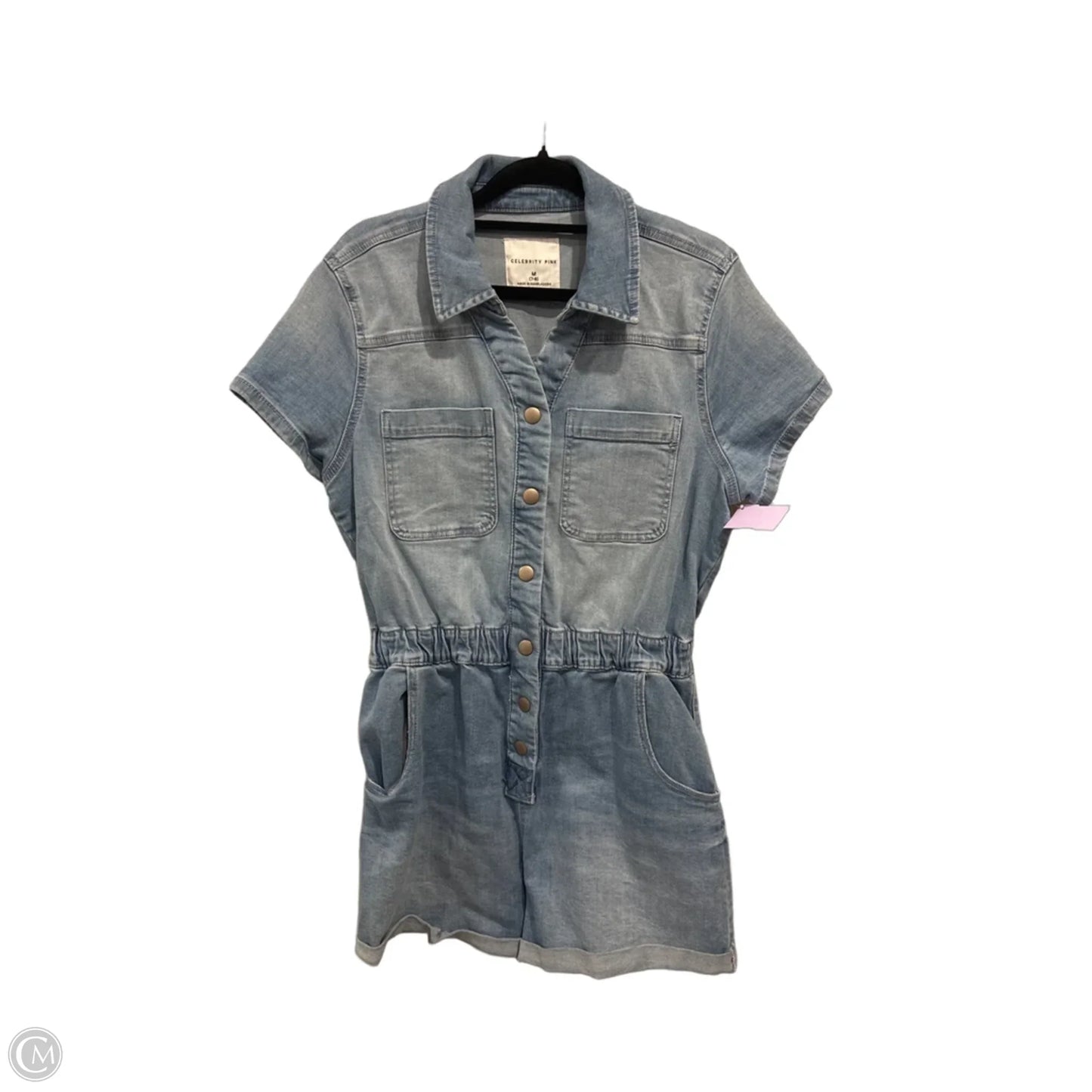 Romper By Celebrity Pink In Blue Denim, Size: M
