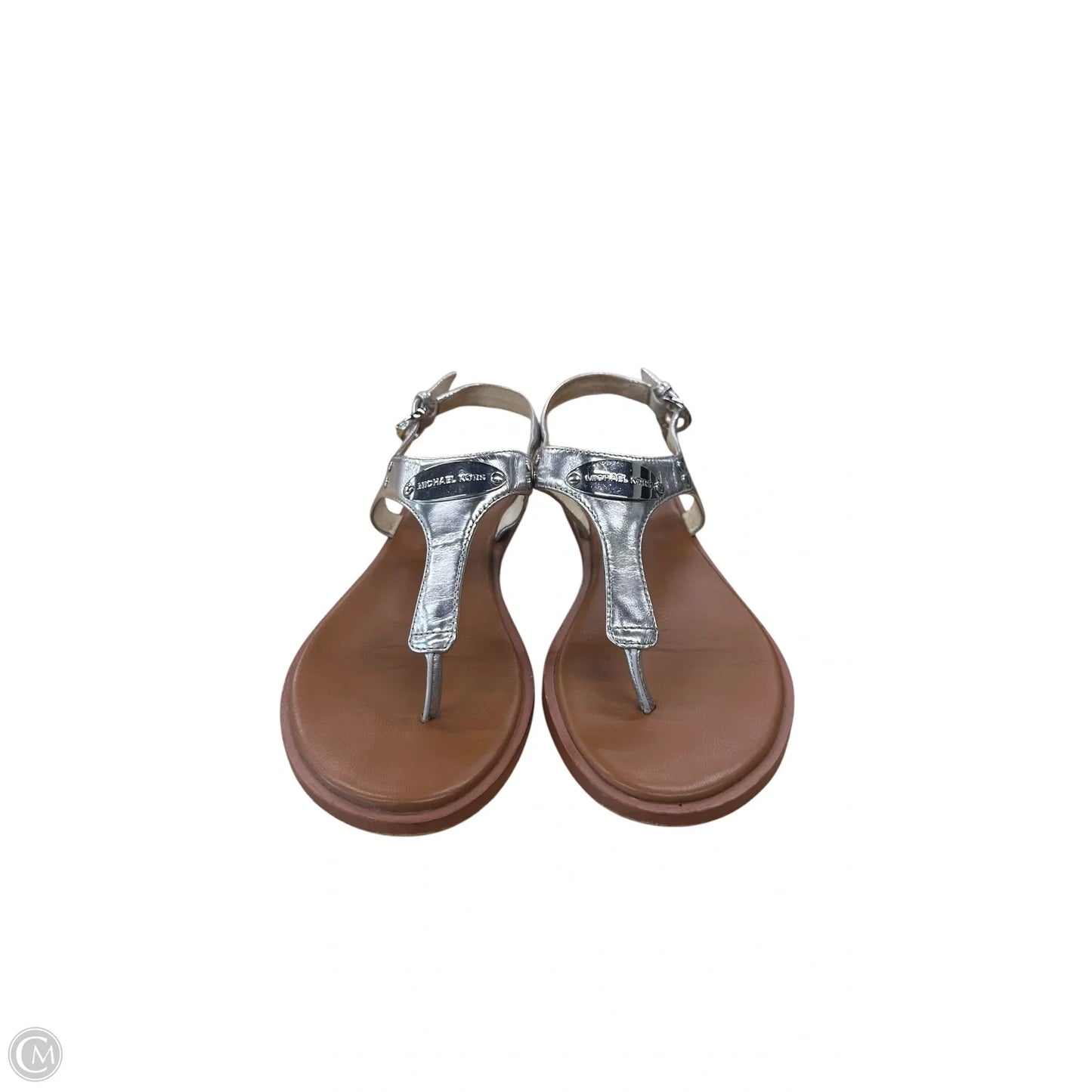Sandals Designer By Michael Kors In Silver, Size: 7