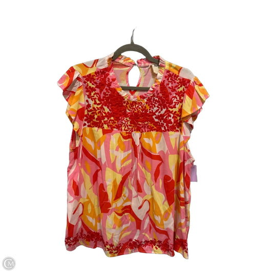 Top Sleeveless By Savanna Jane In Pink & Red, Size: Xl