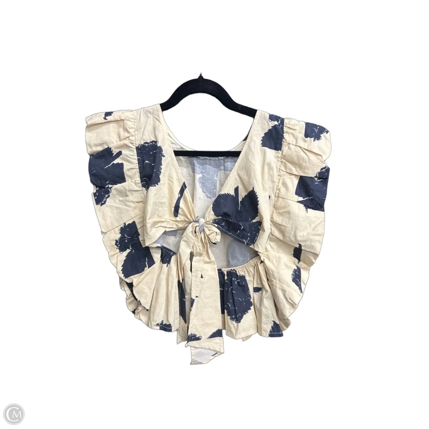 Top Sleeveless By Clothes Mentor In Blue & Cream, Size: Xs