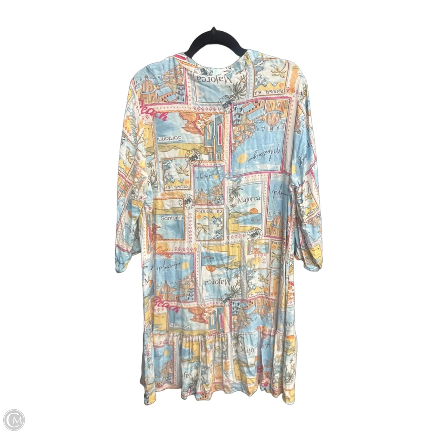 Dress Casual Midi By Mlle Gabrielle In Blue & Yellow, Size: 2x
