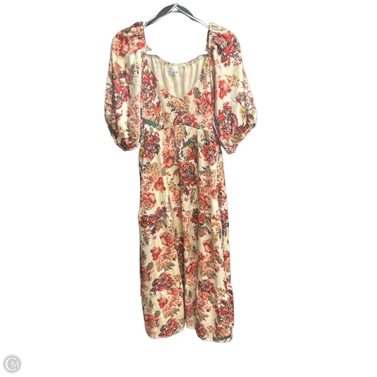 Dress Casual Maxi By Clothes Mentor In Cream & Red, Size: Xl