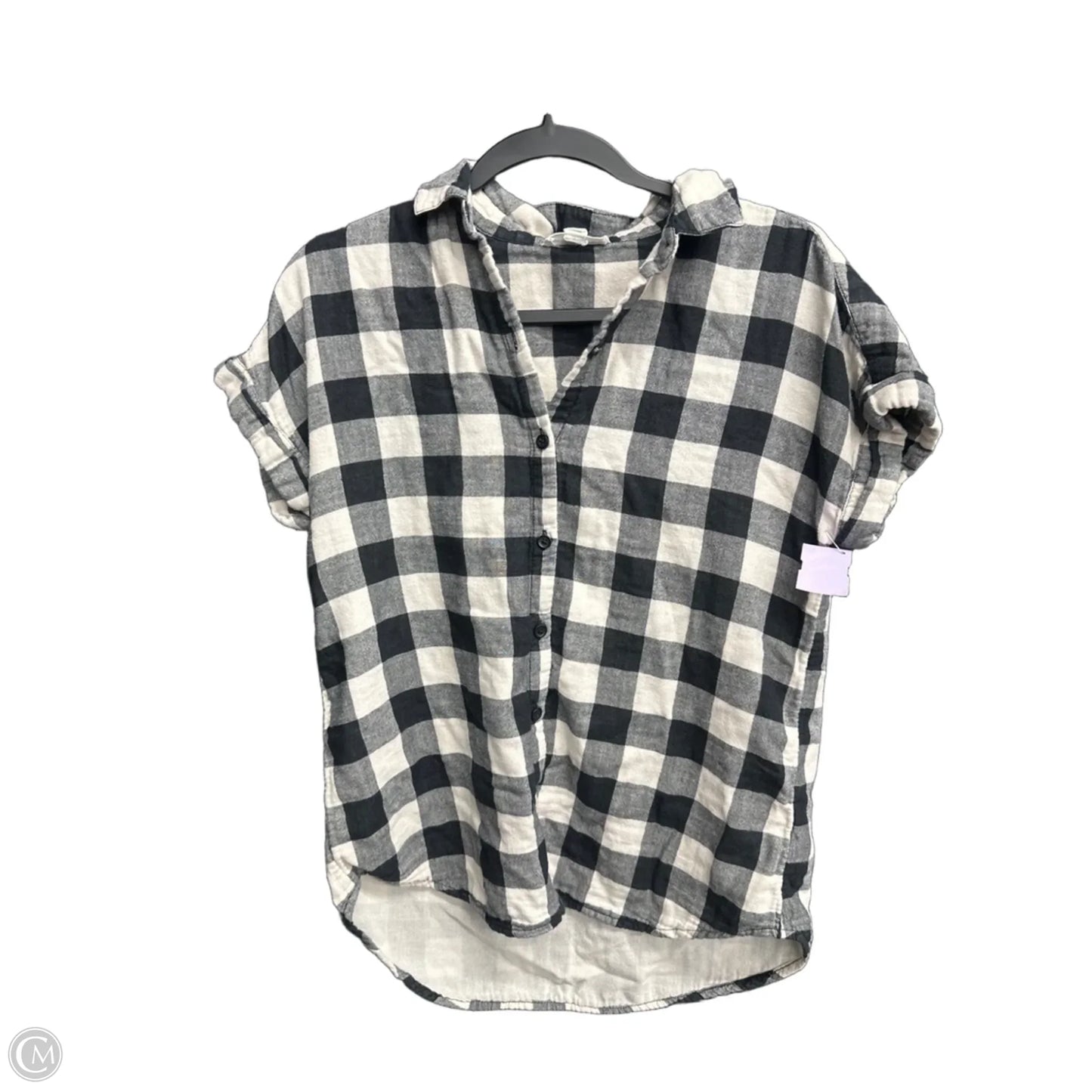 Top Short Sleeve By Beachlunchlounge In Checkered Pattern, Size: S