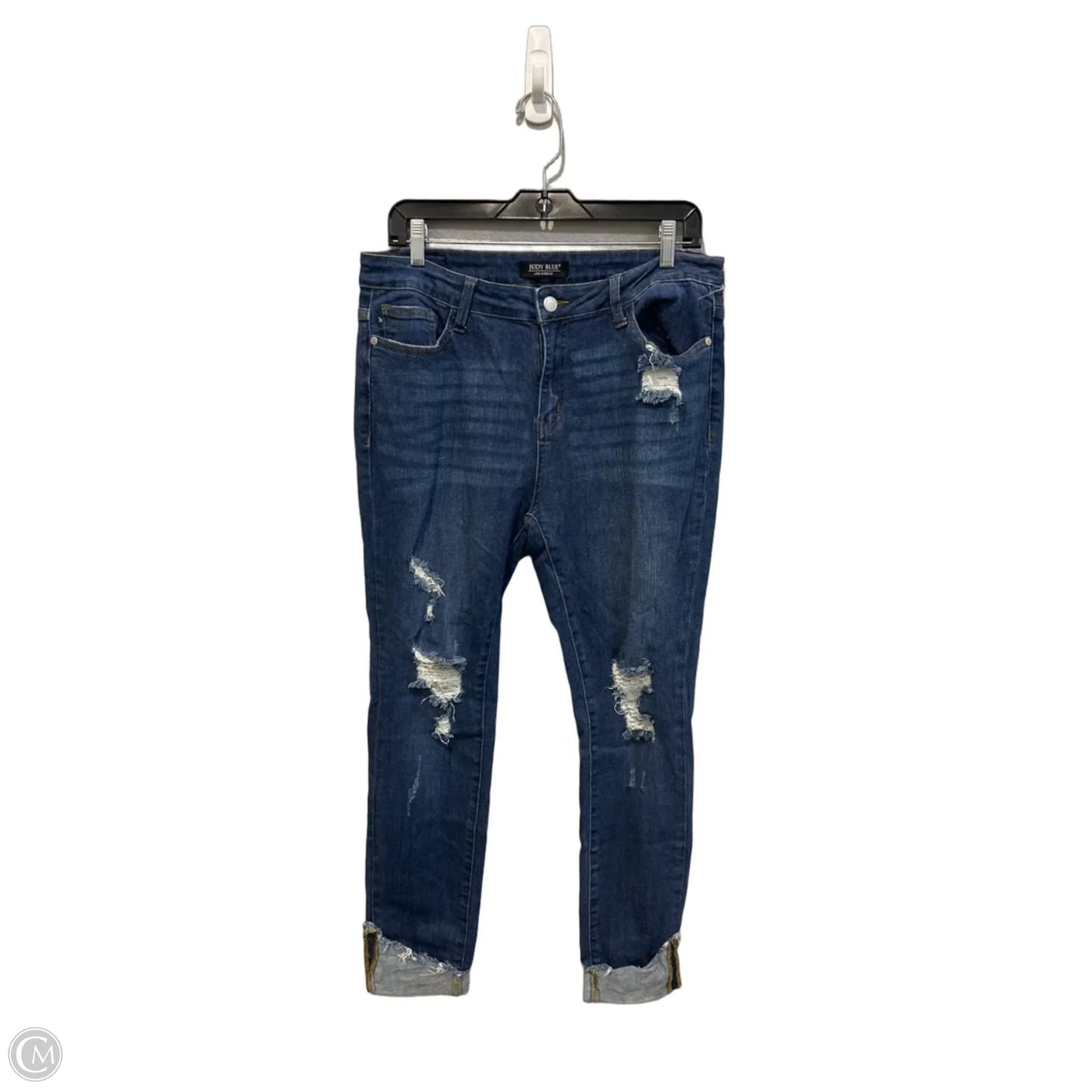 Jeans Straight By Judy Blue In Blue Denim, Size: 12