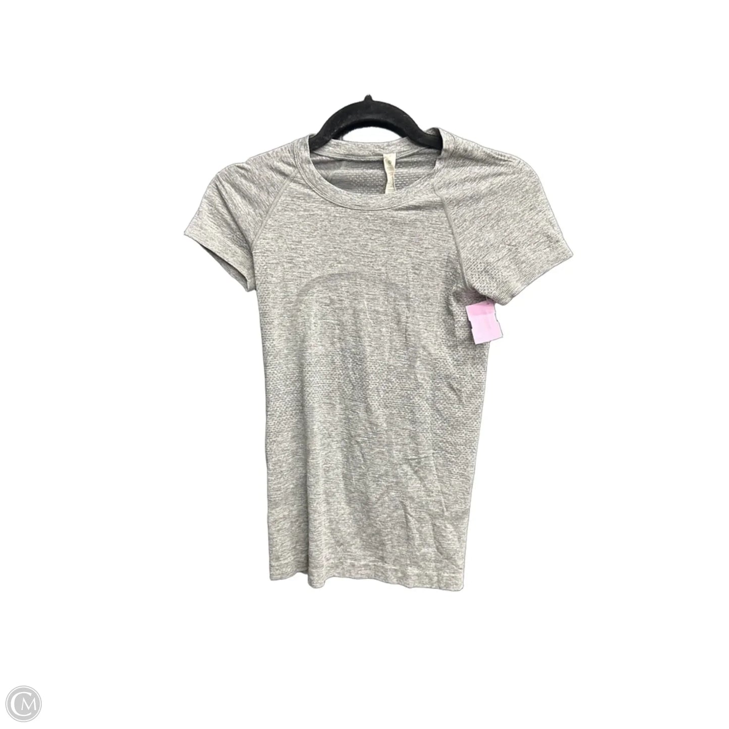Athletic Top Short Sleeve By Lululemon In Grey, Size: Xs