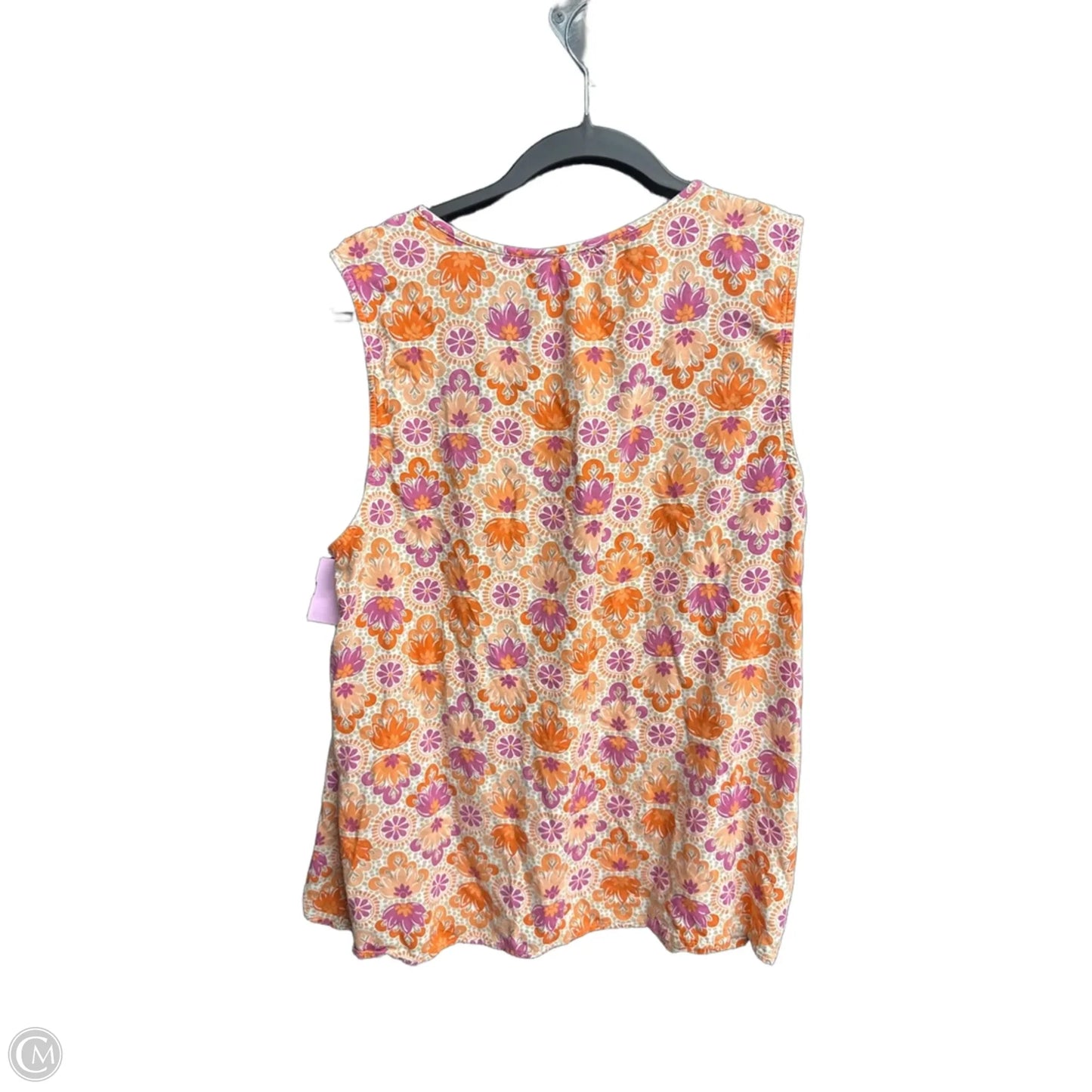 Top Sleeveless By Croft And Barrow In Orange & Purple, Size: L