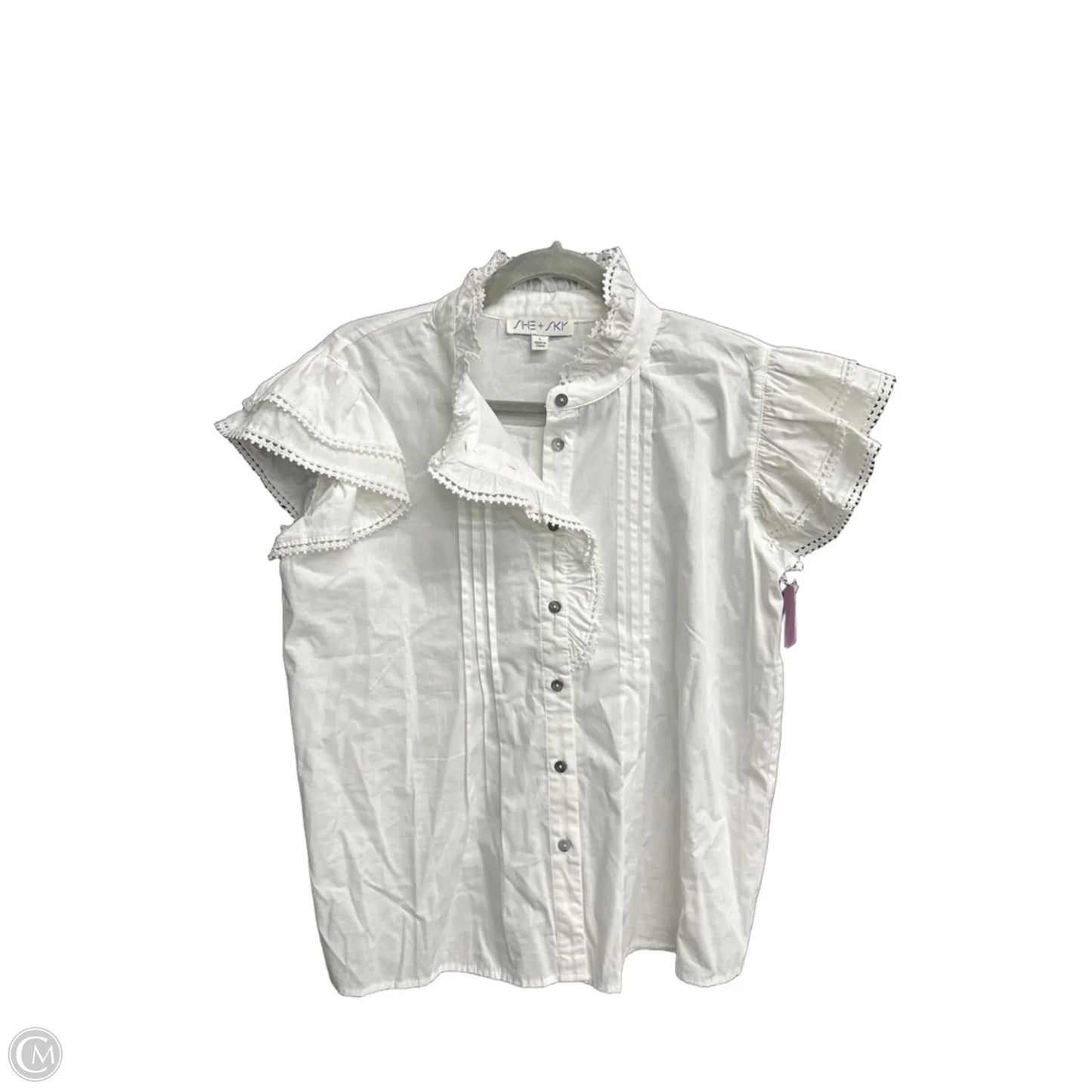 Top Sleeveless By She + Sky In White, Size: L