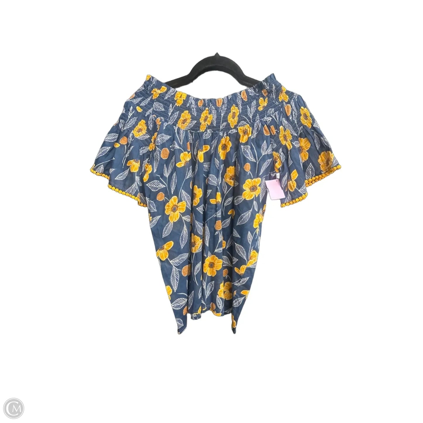 Top Short Sleeve By Ivy Jane In Blue & Orange, Size: Xs