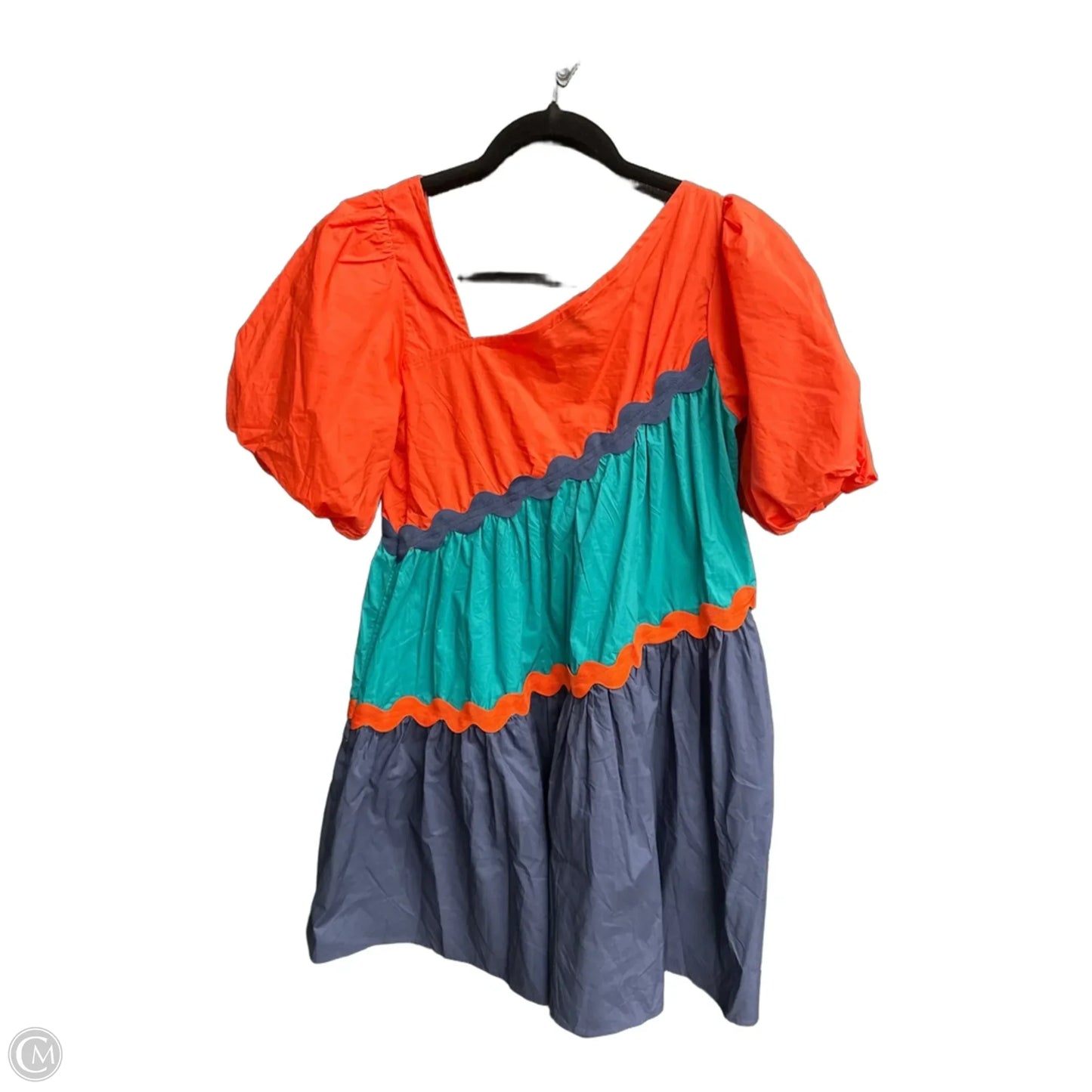 Dress Casual Short By Aura In Blue & Orange, Size: Xs
